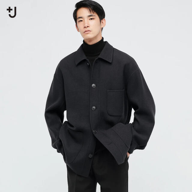 UNIQLO(ユニクロ)のユニクロ +J ウールブレンド オーバーサイズシャツジャケット D.グレー XS メンズのジャケット/アウター(その他)の商品写真