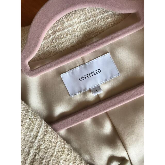 UNTITLED(アンタイトル)のツイード調ジャケット&スカート　ピンクベージュ レディースのフォーマル/ドレス(スーツ)の商品写真