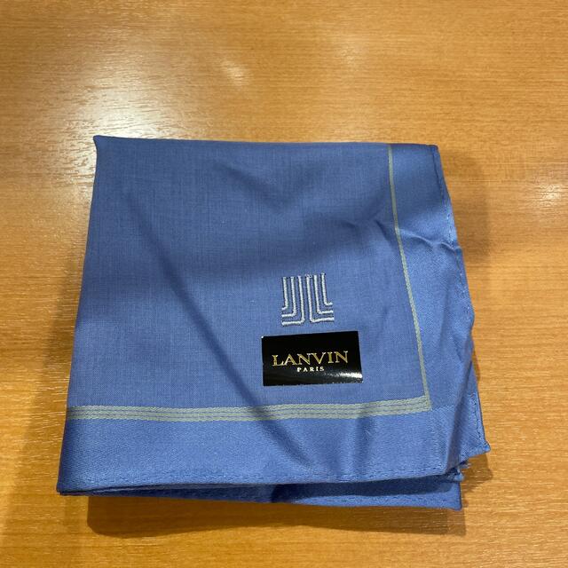 LANVIN(ランバン)のランバンハンカチブルー メンズのファッション小物(ハンカチ/ポケットチーフ)の商品写真