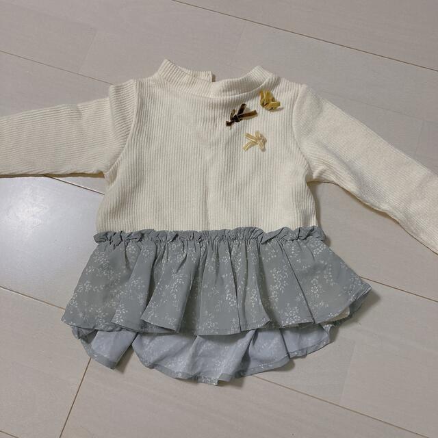 petit main(プティマイン)のプティマインニット90 ホワイト キッズ/ベビー/マタニティのキッズ服女の子用(90cm~)(ニット)の商品写真