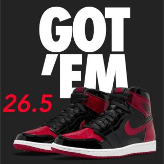 ナイキ(NIKE)のnike aj1 retro high og patent bred(スニーカー)