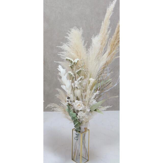 15%OFF ドライフラワーブーケ パンパスグラス ホワイト 花瓶付きの通販 by Mon trésor|ラクマ 国産定番