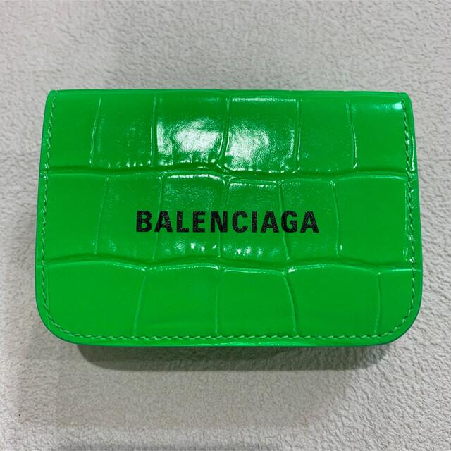 新品】バレンシアガ 三つ折り財布 グリーンレア色 - 財布
