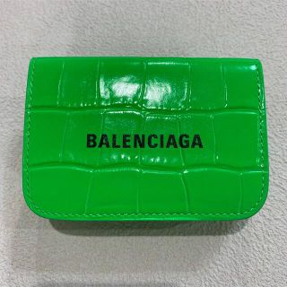 ☆☆BALENCIAGA バレンシアガ カードケース 593812.3960.R.584046 エメラルドグリーン クロコ型押し レディース 箱・布袋有