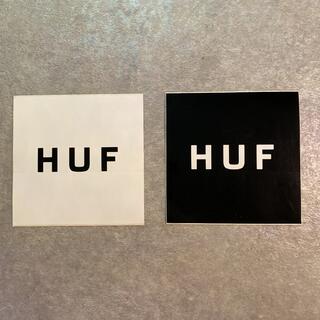 ハフ(HUF)の【新品】HUF ハフ　ステッカー　2枚セット（黒×白）(しおり/ステッカー)