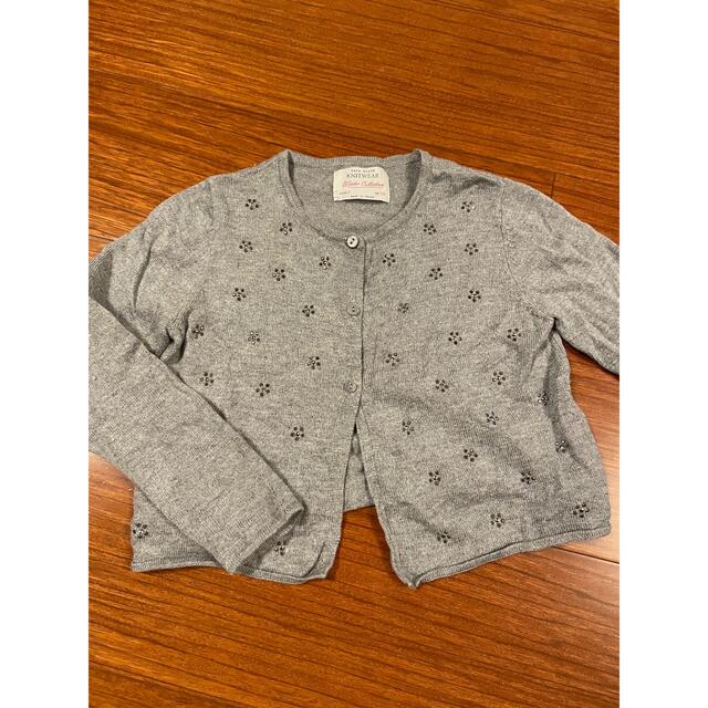 ZARA(ザラ)のZARA⭐︎カーディガン　110センチ　グレー キッズ/ベビー/マタニティのキッズ服女の子用(90cm~)(カーディガン)の商品写真