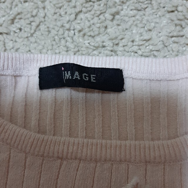IMAGE(イマージュ)のイマージュ　Sサイズ　フリル袖　リブセーター　くすみカラー レディースのトップス(ニット/セーター)の商品写真