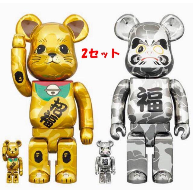 BE@RBRICK BAPE® 招き猫 金メッキ & 達磨 銀メッキ セットエンタメ/ホビー