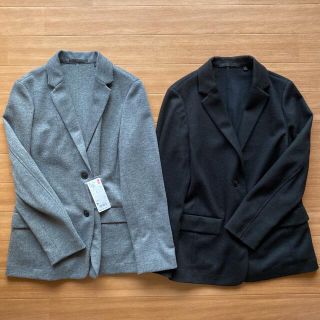 ユニクロ(UNIQLO)のウールブレンドジャケット　グレーとブラック(テーラードジャケット)