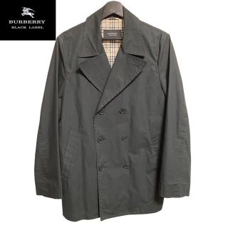 バーバリーブラックレーベル(BURBERRY BLACK LABEL)の【極美品】Burberry Pコート ジャケット  アウター ノバチェック 黒(ピーコート)