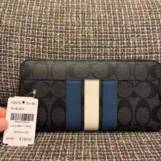 コーチ(COACH)の宅急便コンパクト発送　コーチ　長財布　ブルー×ホワイトライン(長財布)