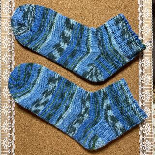 opal毛糸で編んだ手編み靴下①(レッグウェア)