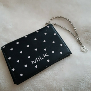 ミルク(MILK)のMILK　ミルク　ハート　ベビーピンク　パスカードケース　ミラー　鏡　チャーム(パスケース/IDカードホルダー)