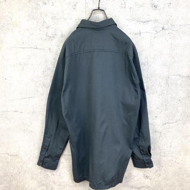 carhartt(カーハート)の希少 90s カーハート ワークシャツ タグロゴ ダークグレー 美品 メンズのトップス(シャツ)の商品写真