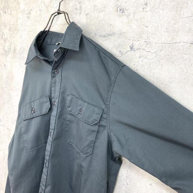 carhartt(カーハート)の希少 90s カーハート ワークシャツ タグロゴ ダークグレー 美品 メンズのトップス(シャツ)の商品写真