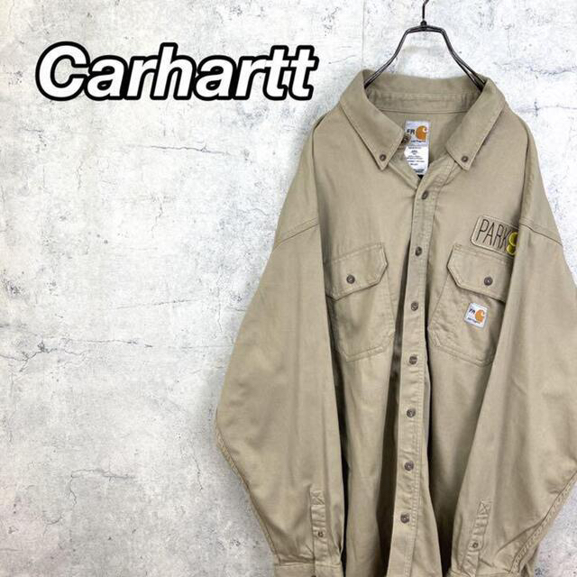 carhartt(カーハート)の【専用3点】希少 90s カーハート ワークシャツ 刺繍ロゴ ビッグシルエット  メンズのトップス(シャツ)の商品写真