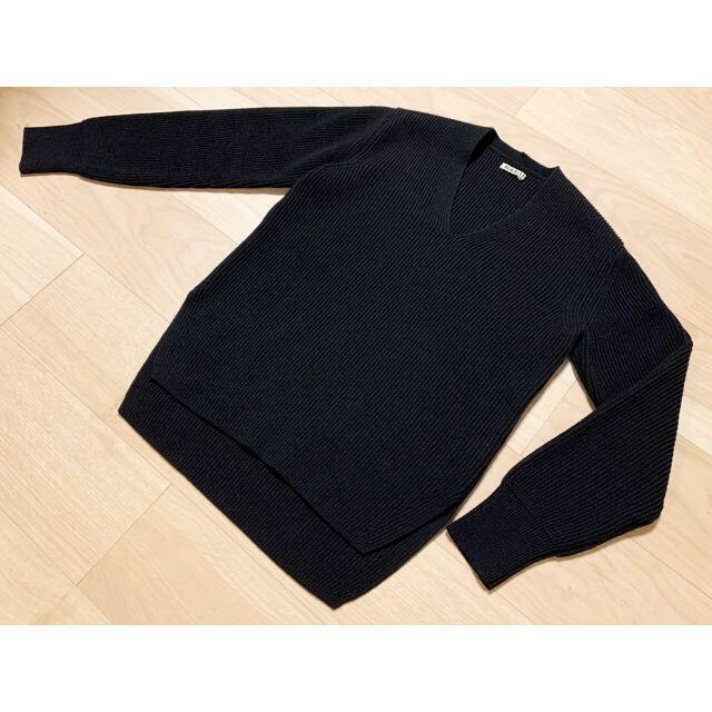 ◇AURALEE◇ウールカシミヤVニット◇ネイビー◇超美品☆定価3.4万◇-