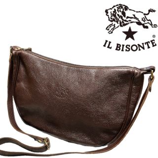 イルビゾンテ(IL BISONTE)の【良品】IL BISONTE イルビゾンテ ラウンド型レザーショルダーバッグ(ショルダーバッグ)