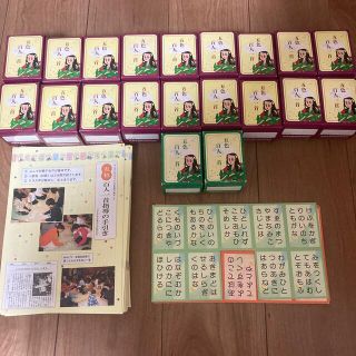 五色百人一首１クラス（３６人分）読み札２セット取り札１８セット指導書付き(カルタ/百人一首)