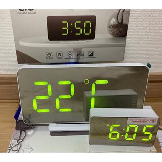 LED デジタル　2セット　クロック　大小　目覚まし時計 置き時計　文字　緑(置時計)