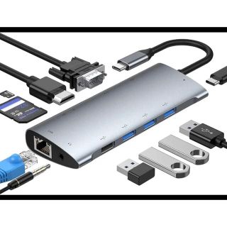 USB C ハブ 2021   ドッキングステーション  等タイプC機種(PC周辺機器)