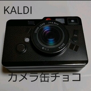 カルディ(KALDI)のKALDI　バレンタインチョコ　カメラ缶チョコレート　ブラック(菓子/デザート)