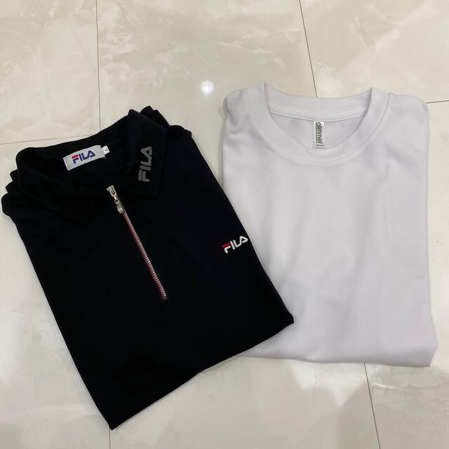 FILA(フィラ)のフィラ半袖ジップシャツ&白Ｔシャツ メンズのトップス(Tシャツ/カットソー(半袖/袖なし))の商品写真