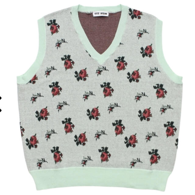 Jieda(ジエダ)のTTT MSW 20AW flower knit vest MINT 極美品 メンズのトップス(ベスト)の商品写真