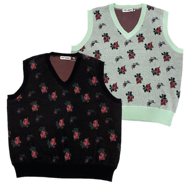 Jieda - TTT MSW 20AW flower knit vest MINT 極美品の通販 by いぬ ...