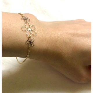 18金 イエローゴールド×ホワイトゴールド フローラルモチーフ
