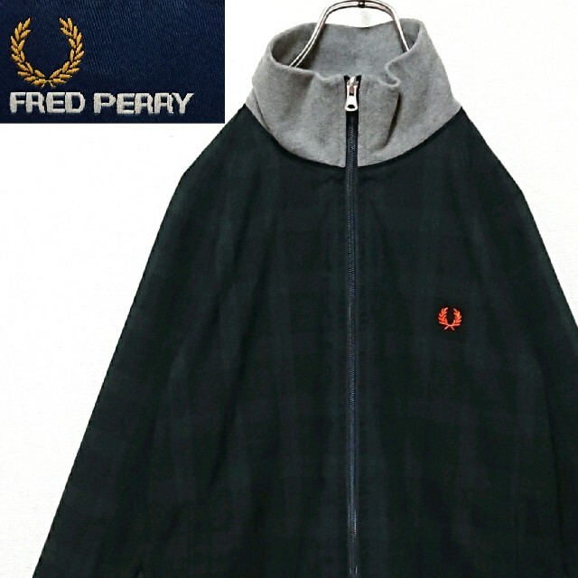 FRED PERRY ジップ ワンポイント 刺繍 ロゴ ハリントン ジャケット