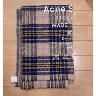 acne マフラー　チェック　ネイビー　ブラウン　ユニセックス　値下げ交渉不可(マフラー/ショール)