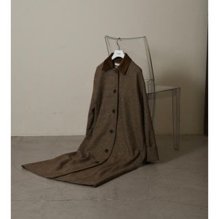 【I_am】corduroy collar check coat