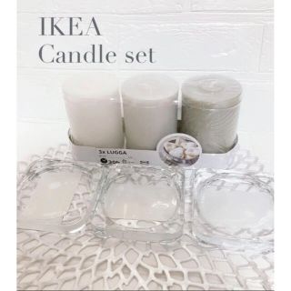 イケア(IKEA)のIKEA キャンドルセット キャンドル皿 イケア(アロマ/キャンドル)