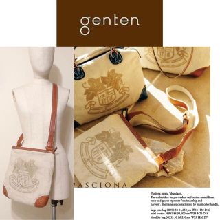 genten - 【genten】 パショーナ ショルダーバッグ 帆布 レザーの