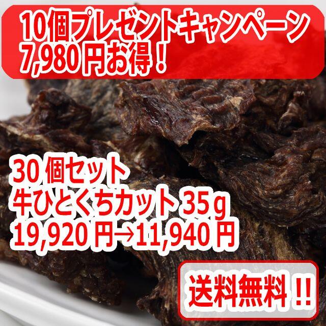 【30個+10個プレゼント】牛ひとくちカット35g 国産無添加 ジャーキー