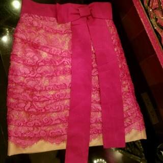 ディーアンドジー(D&G)のD&G♡リボンレーススカート(ひざ丈スカート)