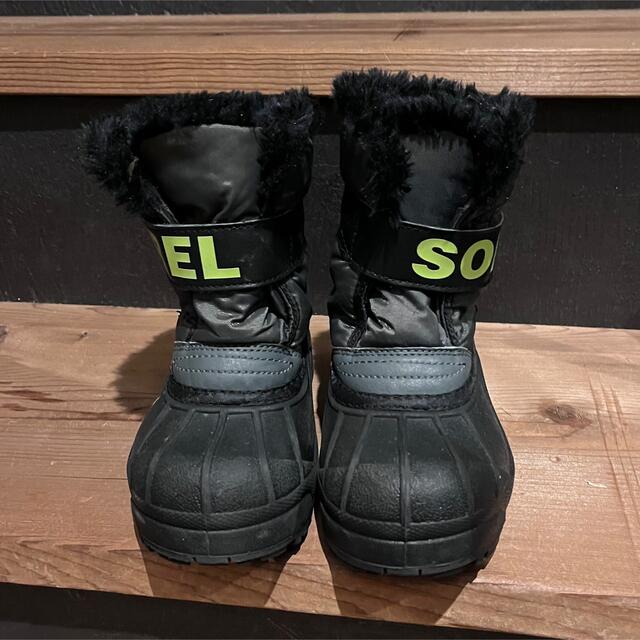 SOREL(ソレル)のソレル SOREL スノーブーツ キッズ 16㎝ ブラック×ライム　used スポーツ/アウトドアのスキー(ブーツ)の商品写真