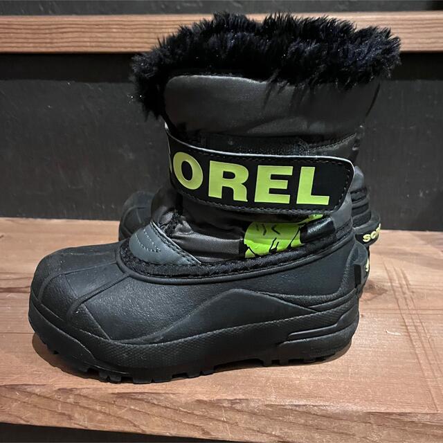 SOREL(ソレル)のソレル SOREL スノーブーツ キッズ 16㎝ ブラック×ライム　used スポーツ/アウトドアのスキー(ブーツ)の商品写真