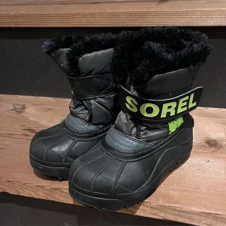 ソレル(SOREL)のソレル SOREL スノーブーツ キッズ 16㎝ ブラック×ライム　used(ブーツ)