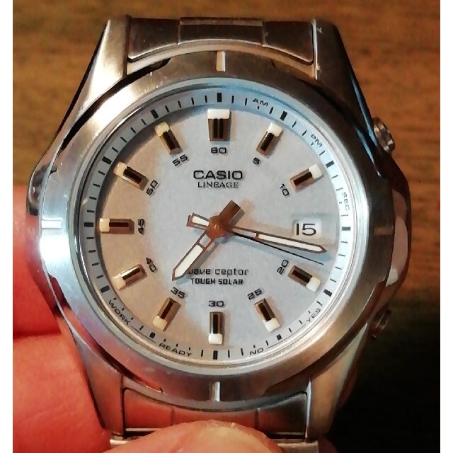 CASIO(カシオ)のJ34　超美品　カシオ・リネージ　　　電波・ソーラー時計　デイト メンズの時計(腕時計(アナログ))の商品写真