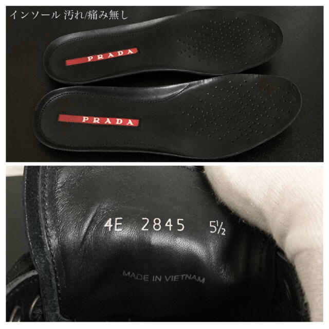 PRADA(プラダ)の【美品 18AW】【4E2845】PRADA「リネアロッサ」レザースニーカー メンズの靴/シューズ(スニーカー)の商品写真