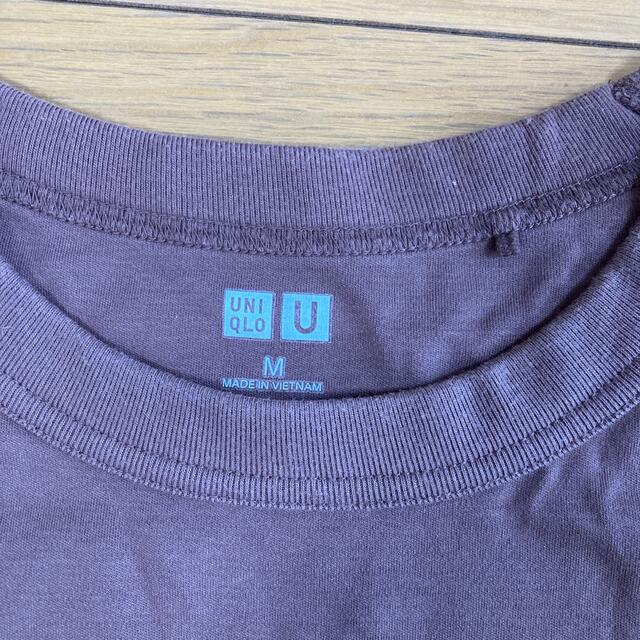 UNIQLO(ユニクロ)の★ユニクロ　モカブラウンのロングTシャツ　ロンT   M サイズ　　　　R25 レディースのトップス(Tシャツ(長袖/七分))の商品写真