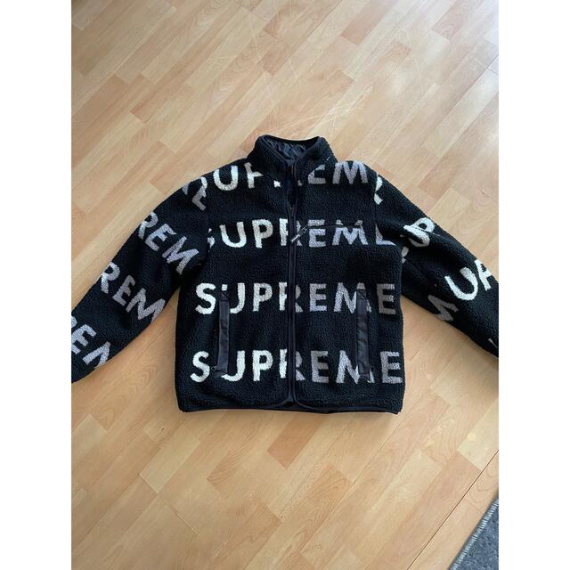 supreme Reversible Logo Fleece Jacket L