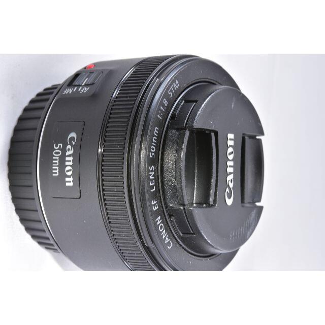 人気販売店 Canon 単焦点レンズ EF50mm F1.8 STM 純正フード付き