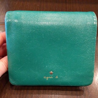 アニエスベー(agnes b.)の価格相談OK‼️アニエスb きれいなグリーンの二つ折り財布(財布)