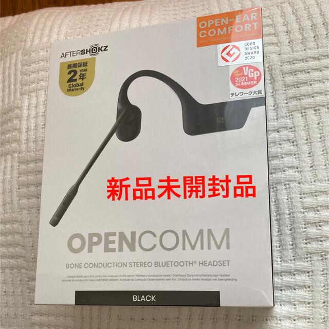 新品！OPENCOMM aftershokz BLACK骨伝導ワイヤレスイヤホン