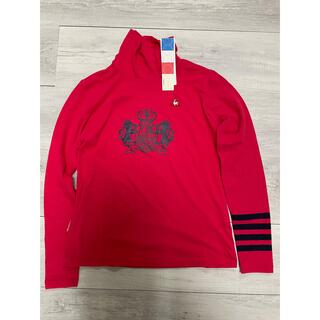 ルコックスポルティフ(le coq sportif)のルコックゴルフ　ハイネック　シャツ　起毛　ネル素材　Lサイズ　赤　ピンク　柄(ウエア)