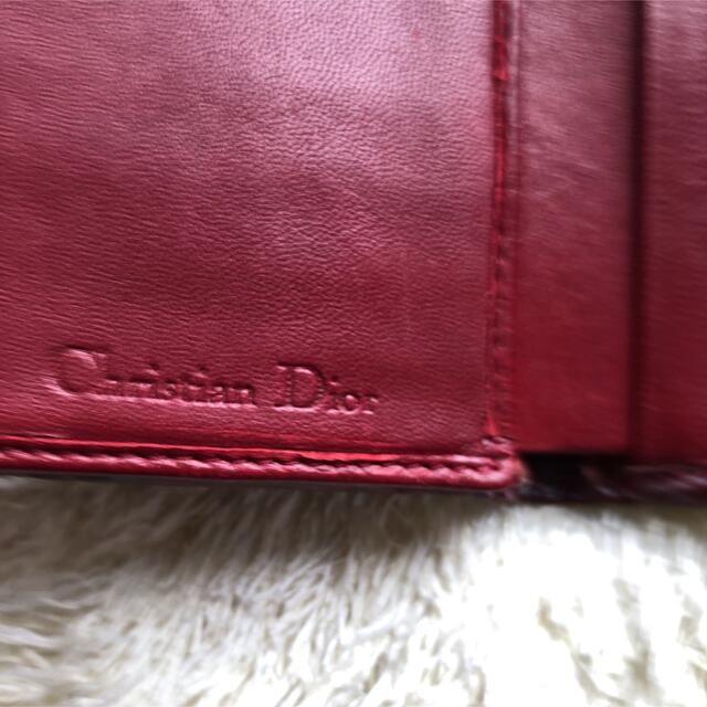 Christian Dior クリスチャン ディオール エナメル 折財布 レッド