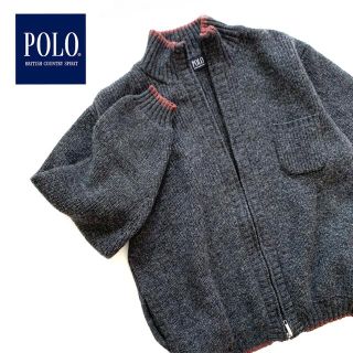 美品　POLO BCS ジップアップ　ウール100%ニット　メンズM